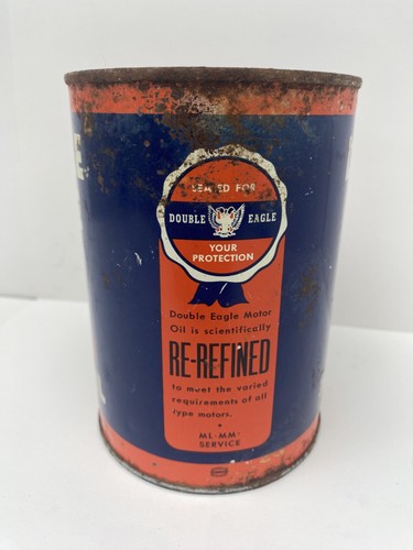Vintage 30s Double Eagle 1 Quart Motor Oil Can Oklahoma City Rare Advertising - Picture 15 of 15