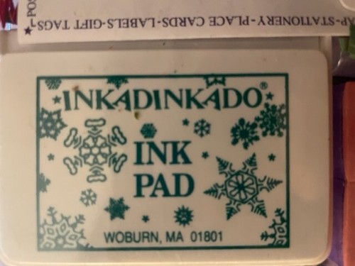 Vtg 1995 Inkadinkado Holiday Mini Gift Tag Kit-Snowman Tags Rubber Stamp Kit New - Picture 8 of 11