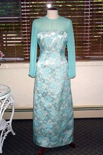 Special Occasion, Turquoise Floral Gown, Size 8