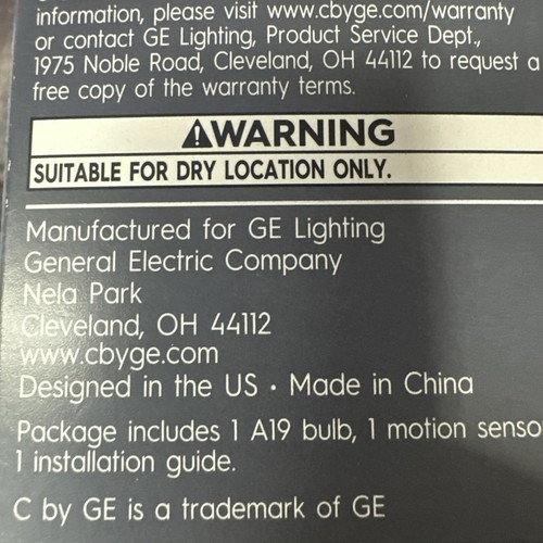 GE Motion Sensor Kit Smart Bulb + Smart Motion Sensor Battery Powered {LA} - Picture 15 of 23