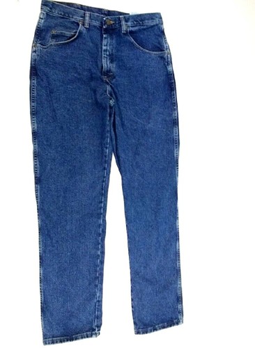 Wrangler Rugged Wear 100% Cotton Men's Straight Leg Blue Denim Jeans Sz. 34X34