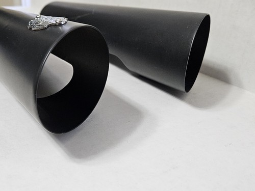 Vance & Hines Twin Slash 3" Black Slip-On Muffler Shields HD Fat Boy '07-'17 - Picture 9 of 20