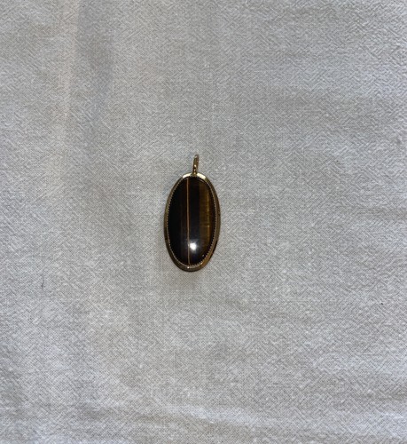 12k GF Tiger’s Eye Pendant Vintage Preowned - Picture 9 of 9
