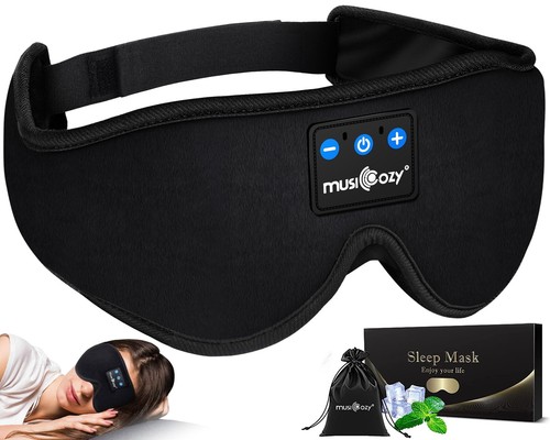 MUSICOZY Sleep Headphones Bluetooth 5.2 Sleep Mask Headband Headphones Sleepi... - Picture 1 of 7
