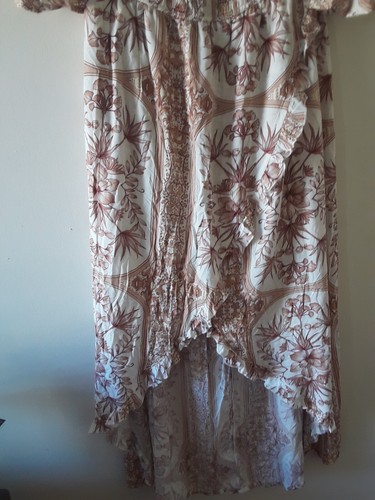 Crossroads Dress Womens Size 14 Coastal Wrap Ruffle Smocked Bell Sleeve New Tag - Picture 8 of 12