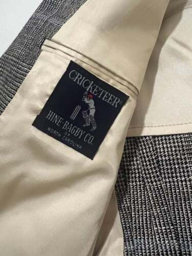 Vintage Cricketeer Black White Tweed 2 Button Blazer Sport Coat 38 R Tailored US - Picture 7 of 10