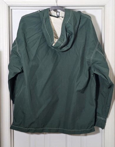 J Crew Anorak Pullover Jacket 1/4 Zip Men’s Large Green Tan Windbreaker - Picture 2 of 4