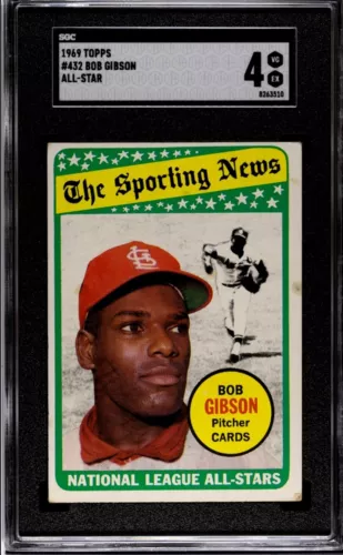 1969 Topps Baseball Bob Gibson All-Star #432 SGC 4