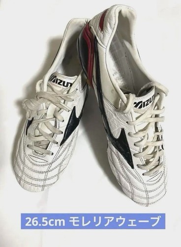 Mizuno Soccer Cleats Morelia WAVE Japan White×Blue P1GA210325 Size 26.5cm Used - Picture 2 of 6