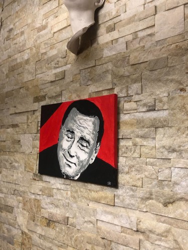 Quadro Dipinto a mano su tela ''SILVIO BERLUSCONI'' firmato e autenticato 40x30 - Foto 4 di 4