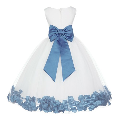 WHITE FLOWER GIRL DRESS PAGEANT WEDDING BRIDESMAID DANCE PARTY 12-18M 2 4 6 8 10 - Picture 42 of 45
