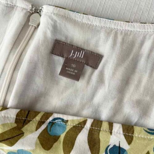 Abito da donna J. Jill taglia 18 stampa mirtillo foglia rayon oliva - Foto 2 di 4