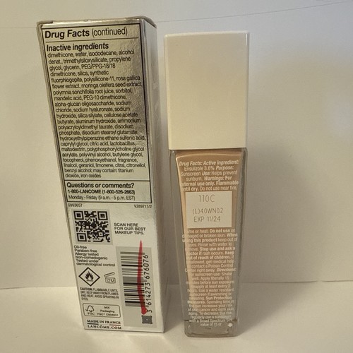 New in box Lancome Teint Idole Ultra Wear Care  Glow Foundation 110C 1 oz. 30 ml - Picture 3 of 3