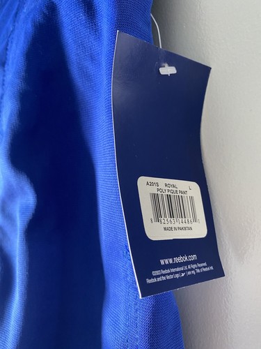Pantalones de Fútbol Reebok Royal Blue Totalmente Nuevos con Etiquetas NUEVOS CON ETIQUETAS L XL XXL - Imagen 3 de 5