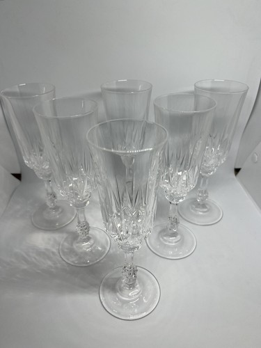 Juego de 6 flautas de champán de cristal italiano Capri 24 % plomo - Imagen 9 de 10