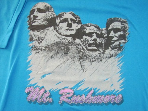 NEW ONEITA Mount Rushmore Tee Shirt Men's XL Bright Blue or Pink SOUTH DAKOTA - Picture 2 of 13