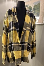 Vintage Pure Linen Jacket Black And Yellow Sz 12 (40) By Umberto Ginocchietti