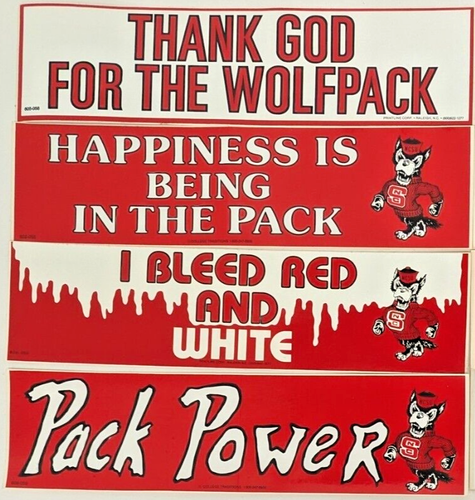 LOT of 8 Vintage NC State Wolfpack NCAA Champs Bumper Stickers - Picture 3 of 3