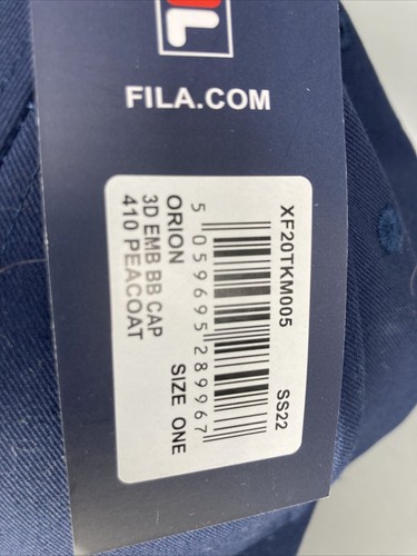 Fila Mens Cap Front FILA Genuine Baseball Cap Navy Blue Mens Teen B’day Gift NEW - Picture 8 of 8