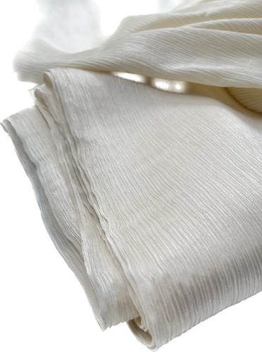 Plaid White Silk By 2 Meters, Natural Silk, Silk Chiffon, Mulberry Silk - Picture 3 of 8