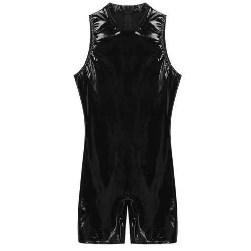 Men One-piece Jumpsuit Front Zipper Boxer Briefs Unitard Bodysuit Sportswear - Picture 40 of 61