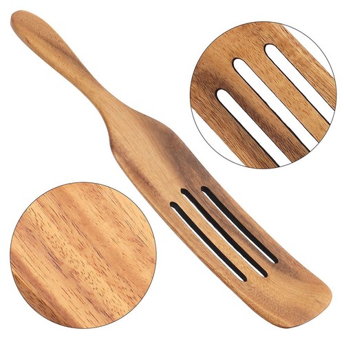 Spurtle Kitchen Cooking Utensil 5pc Set Teak Wood Non Stick Wooden Spatula Spoon - Picture 12 of 12