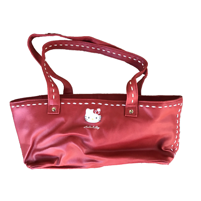 Leather SANRIO 2005 RED HELLO KITTY TOTE BAG PURSE 16