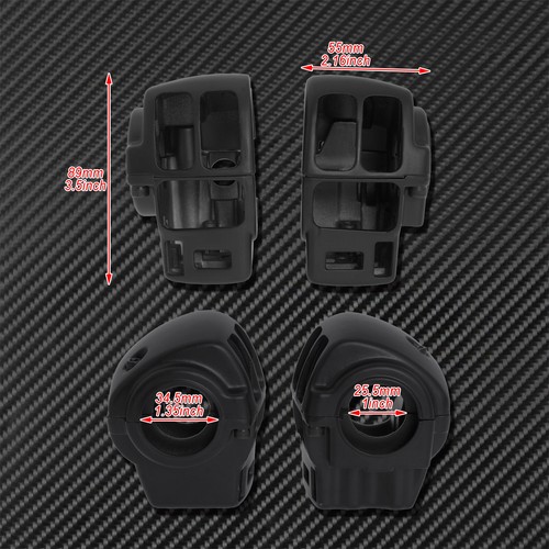 Black Cap Buttons + Handlebar Control Switch Housing Cover For Harley Touring - Imagen 7 de 12
