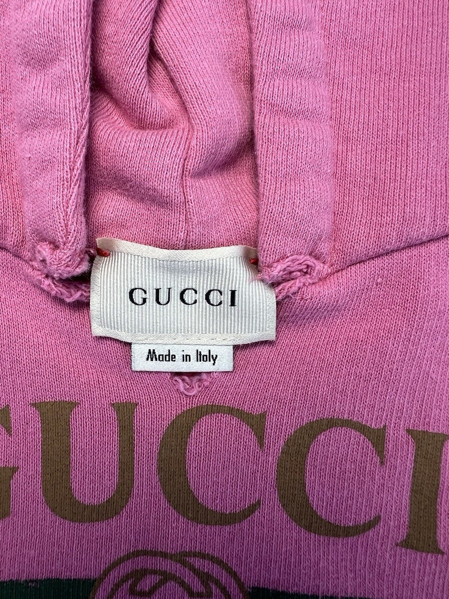 Gucci Baby Girl Sweatshirts Pink Hoodie with Gucci Logo Size 6-9m