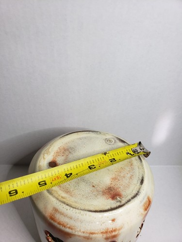 Stoneware Pottery Vase Candle Holder With Cut Outs Terra Cotta Ivory Rope Edge - Picture 7 of 9