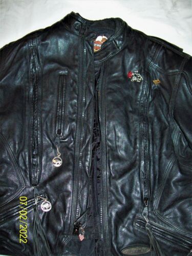 RARA CHAQUETA DE CUERO NEGRO HARLEY DAVIDSON PARA MUJER FXRG BETTY BOOP TALLA L ENVÍO GRATUITO - Imagen 3 de 12