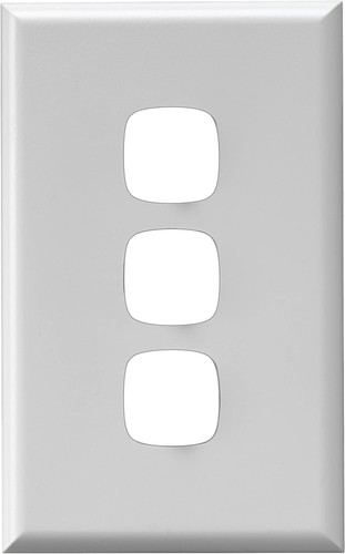 HPM Excel 3 Gang Light Switch Cover Plate, White - Picture 2 of 3