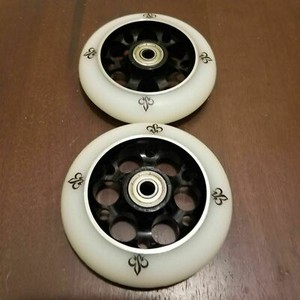 2x 100mm Metal Core Gold Scooter Wheels With Bearings For MGP Razor Lucky Envy