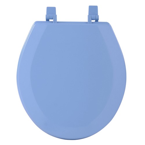 17" Standard Wood Toilet Seat, Standard, Light Blue