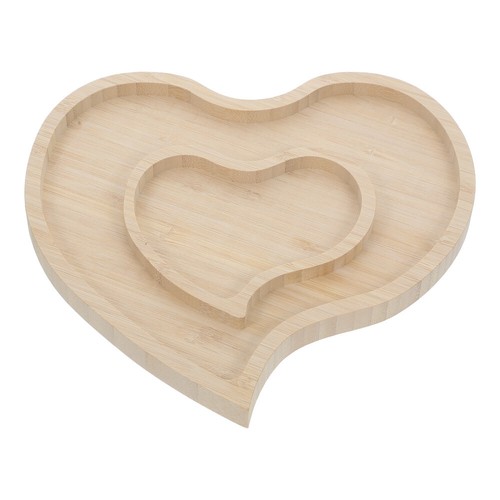 Solid Wood Love Tray Heart Snack Trays Shaped Fruit Decorative Wooden - Picture 2 of 12