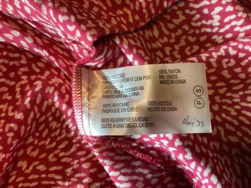 VIX Paula Hermanny pink print v neck Faux Wrap Tie Waist dress coverup sz S/P - Picture 5 of 5