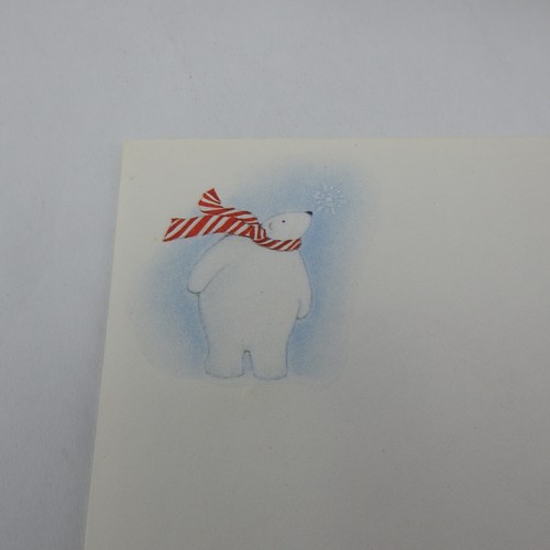 Sobres rojos vintage de oso de Navidad con notas de buzón de papelería con sello - Imagen 3 de 5