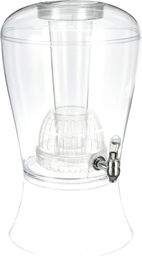 3 Gallon Beverage Dispenser with Fruit Infuser & Ice Cylinder - Clear Acrylic - Picture 7 of 10