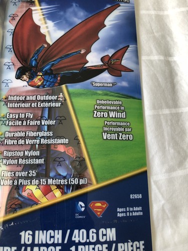 2 FlexWing Superman 3-D Nylon Glider 16" Kite Wide/Large X Kites New - Picture 2 of 4