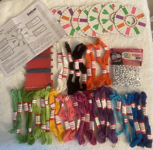 Janlynn Friendship Bracelet Maker Kit Embroidery Floss, Beads, Multi Color Kit