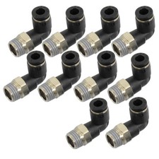 10Pcs Pneumetic 6mm to 1/4" PT Male Thread One Touch Elbow Quick Fittings✦Kd