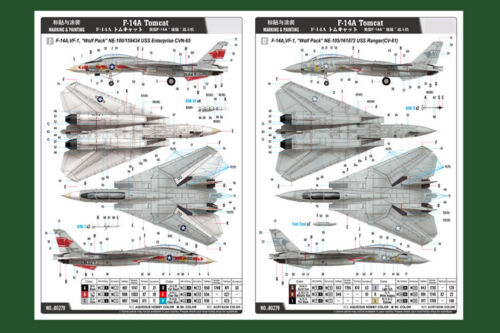 Modelo de conjunto de aviones de combate HobbyBoss 80279 1/72 F-14A Tomcat VF-1 paquete de lobos - Imagen 8 de 9