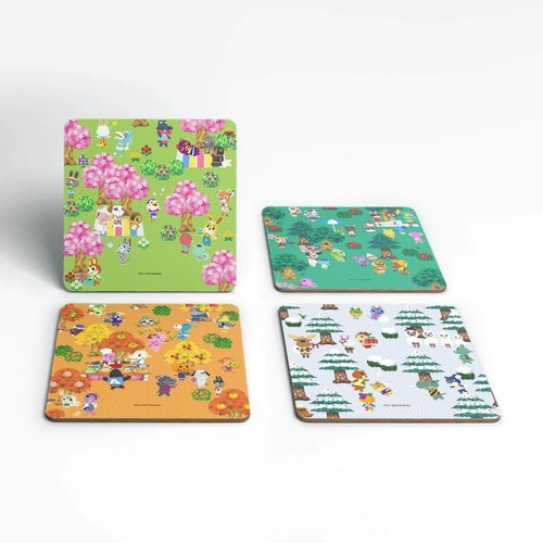 OFICIAL NINTENDO ANIMALCROSSING TEMPORADA DRINK COASTER SET DE 4 - NUEVO PRECINTADO - Imagen 1 de 8