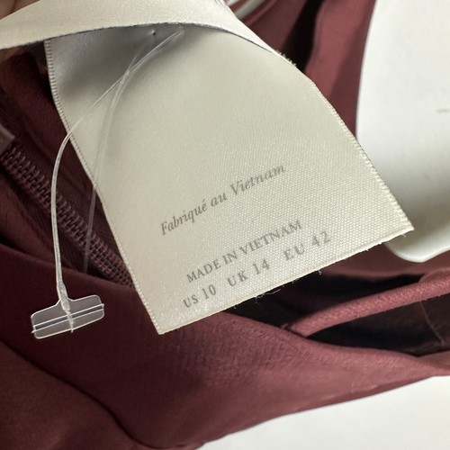 Vestido BHLDN Anthropologie August Satén Charmeuse MIDI Talla 10 Nuevo con Etiquetas - Imagen 7 de 10