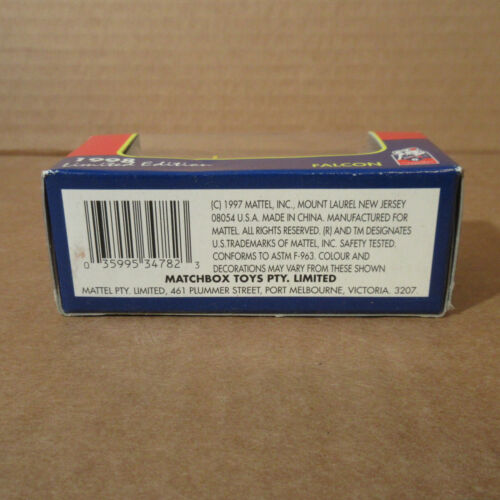 Vtg Australian Matchbox Superfast Ford Falcon 1998 AFL Cars Richmond Tigers Box - Picture 6 of 6