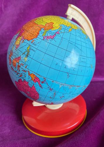 Vintage Tin Plate World Globe 16 cm - Picture 3 of 4