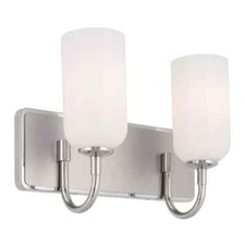 Kichler Solia 14.25" 2 Light Vanity with Opal Glass in Polished Nickel