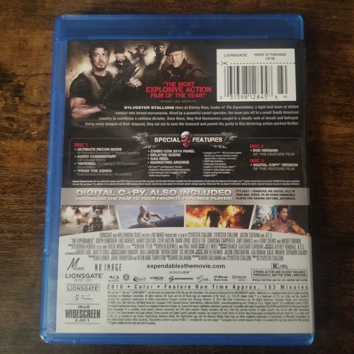 The Expendables Movie Blu Ray/DVD/Digital Copy Slip Cover 3 Disc Set. - Picture 3 of 5