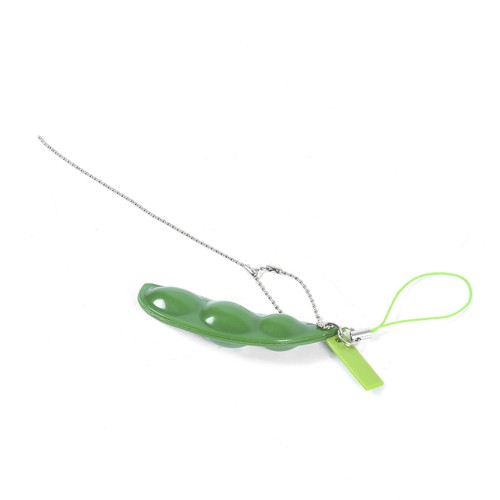 1X New Creative Extrusion Pea Bean Soybean Edamame Stress Relieve Toy Keychain - Picture 11 of 16