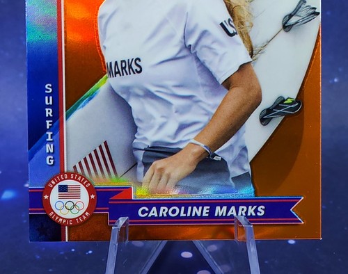 Caroline Marks/25 2024 Topps Cromo Equipo Olímpico EE. UU. Surf Naranja Refractor - Imagen 7 de 13
